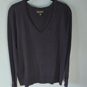 Fortune & Ivy Navy V-Neck Rayon Sweater
